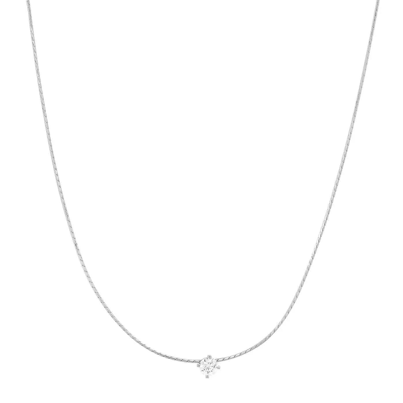 Chain Necklace with CZ Accent