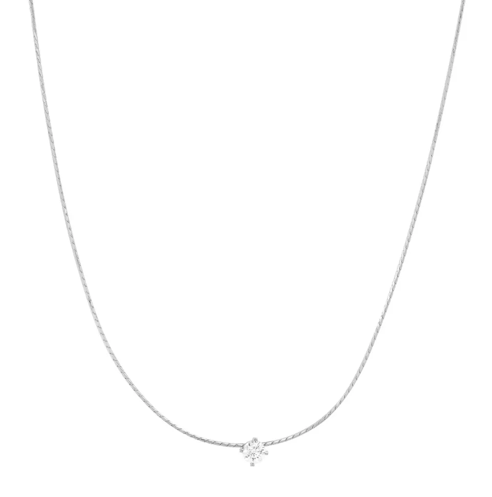 Chain Necklace with CZ Accent