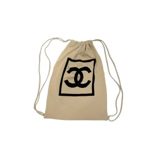 Chanel Beige Drawstring Backpack