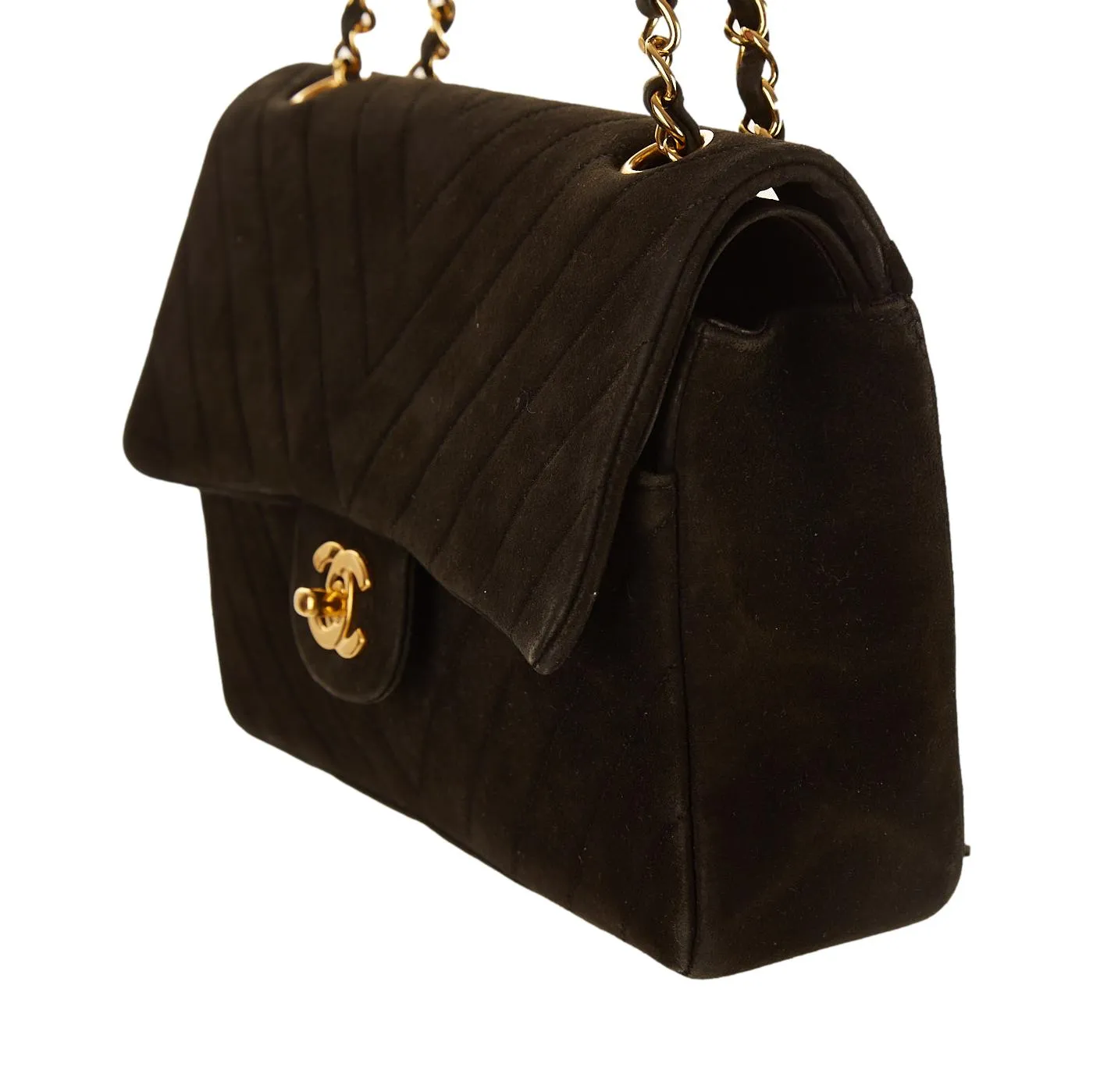 Chanel Black Chevron Double Flap Bag