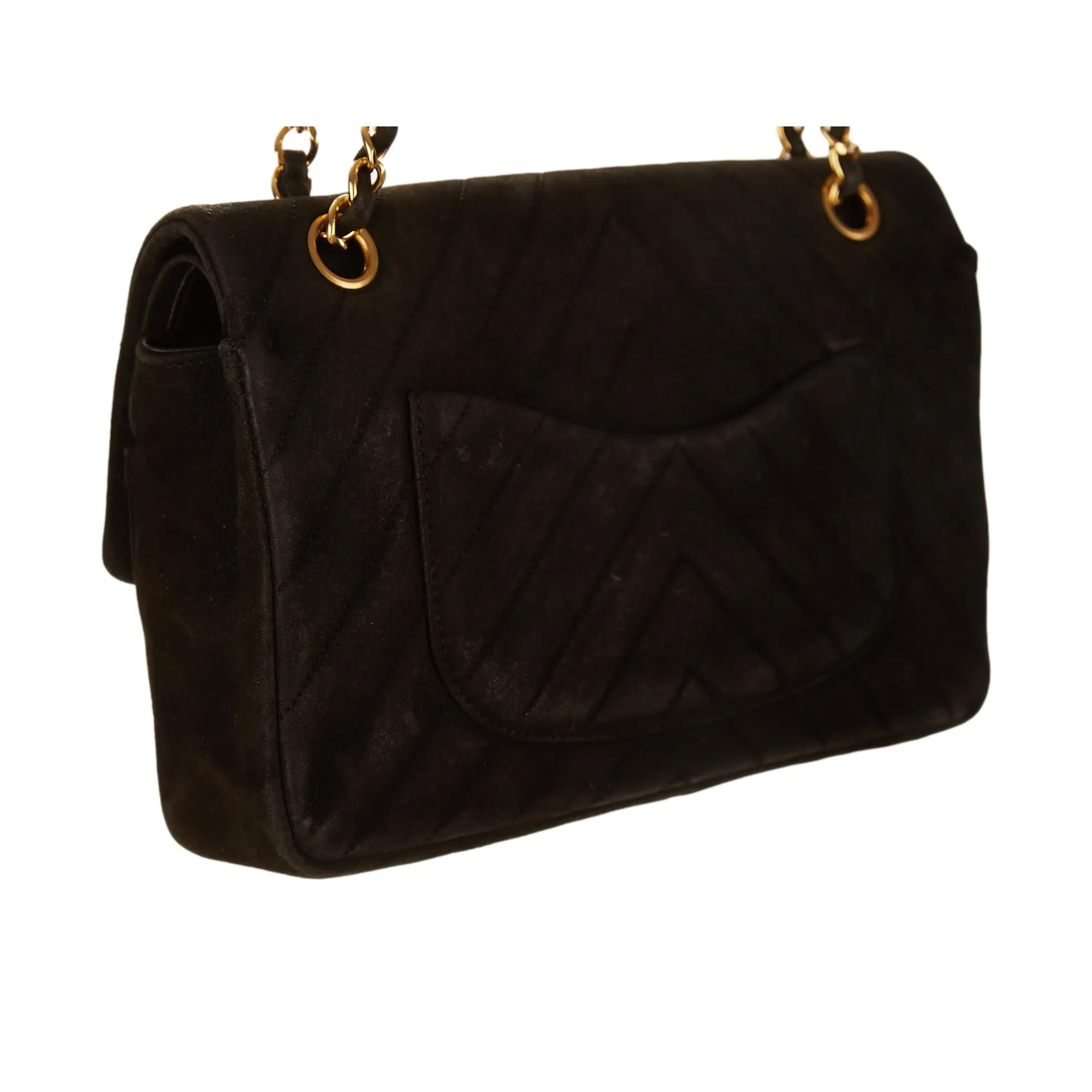 Chanel Black Chevron Double Flap Bag
