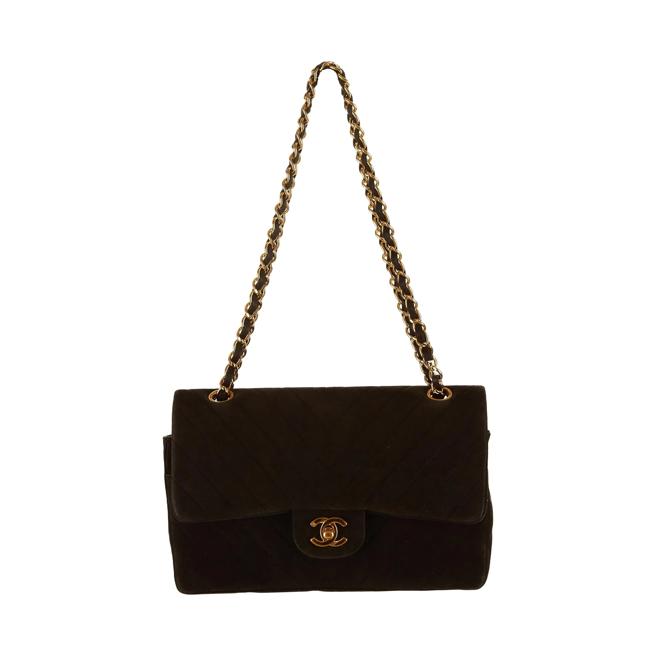 Chanel Black Chevron Double Flap Bag