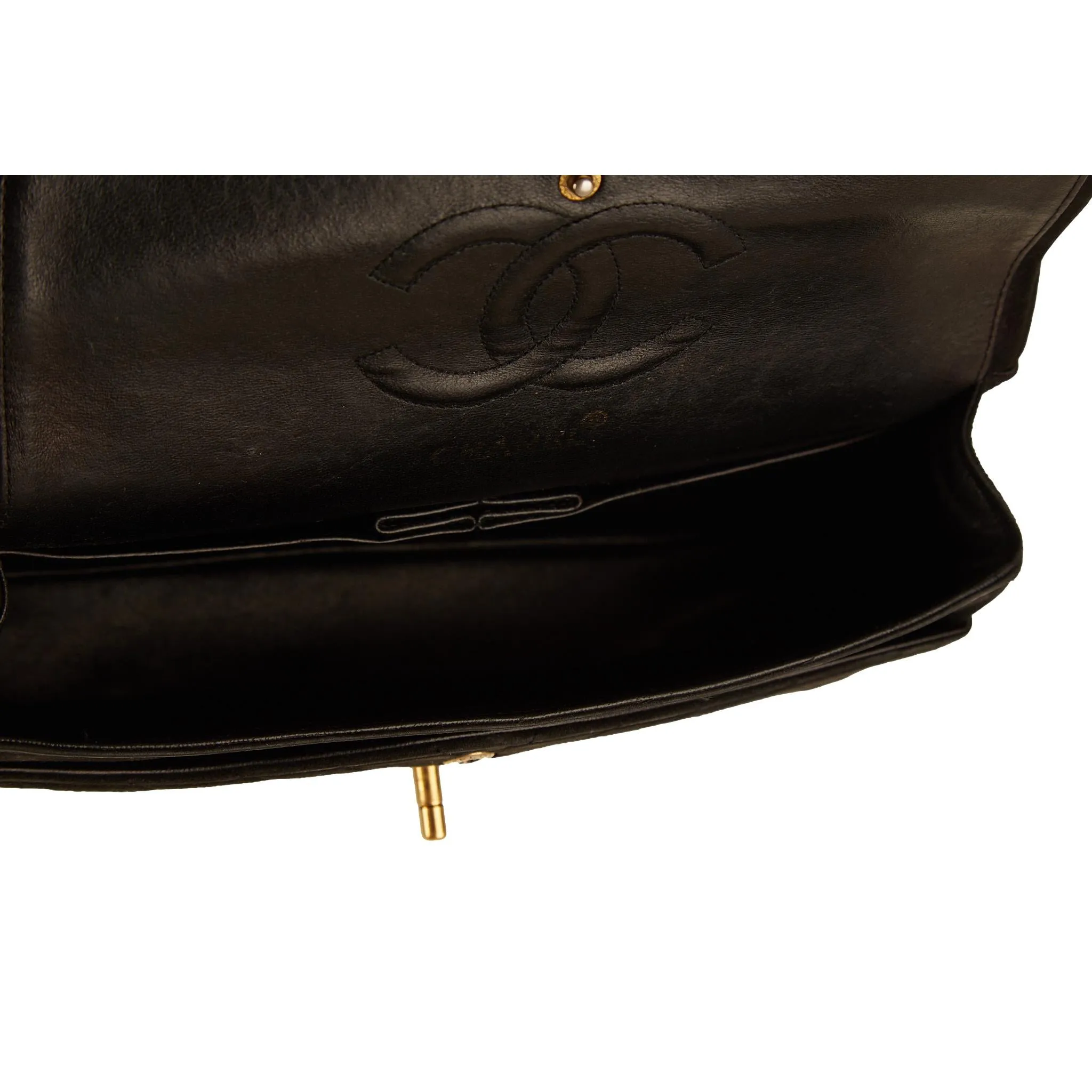 Chanel Black Chevron Double Flap Bag