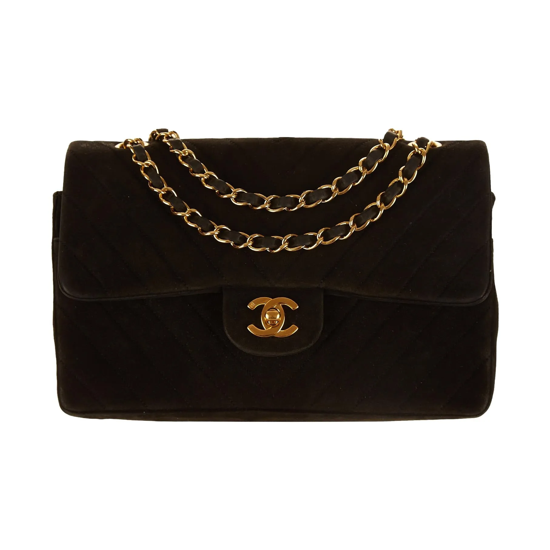 Chanel Black Chevron Double Flap Bag
