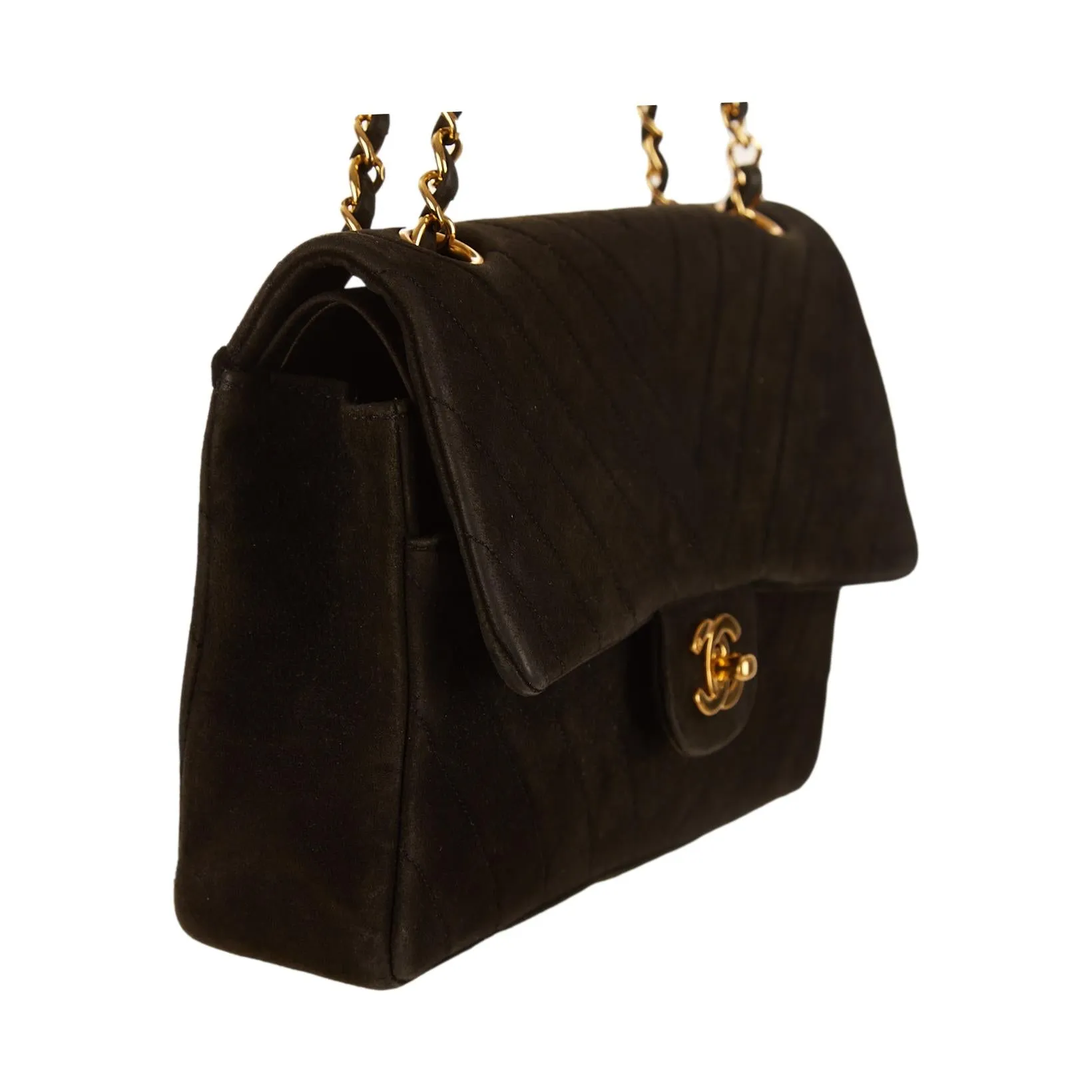 Chanel Black Chevron Double Flap Bag