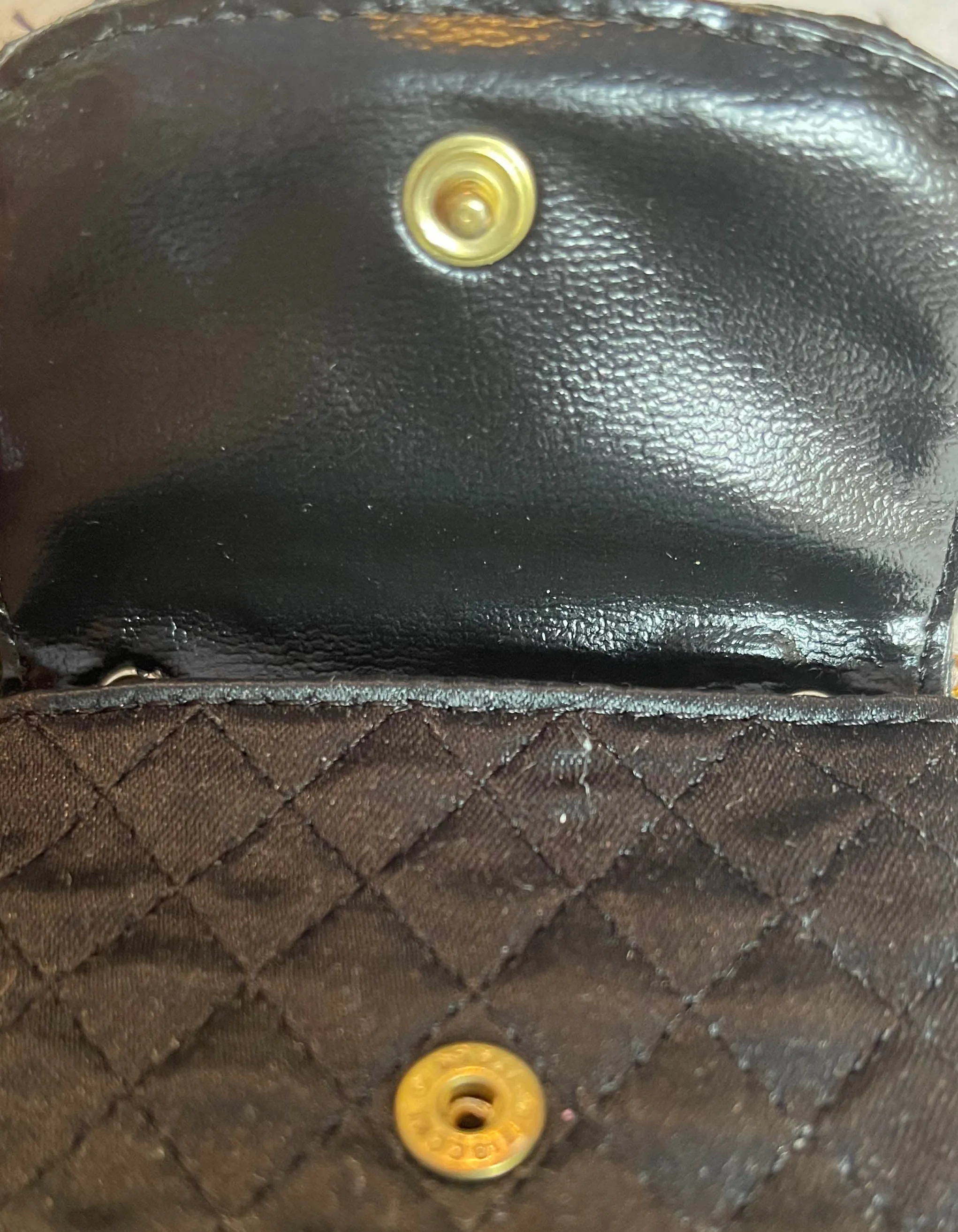Chanel Black Vintage Quilted Satin Micro Flap Bag Necklace