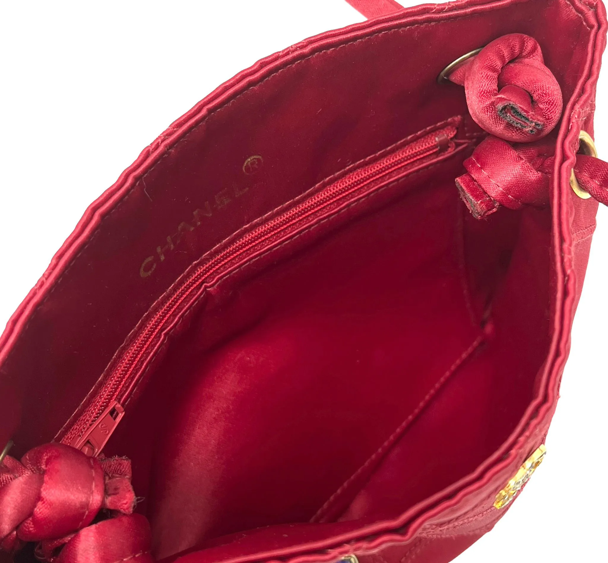 Chanel Red Satin Mini Bag