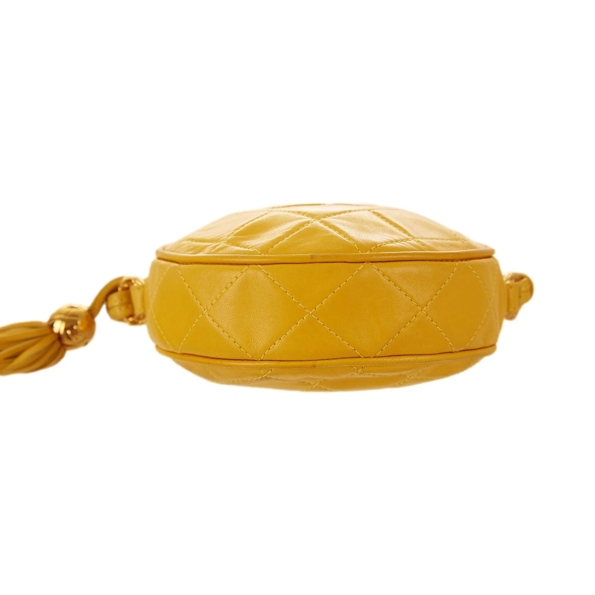 Chanel Yellow Mini Round Tassel Shoulder Bag