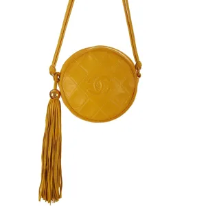 Chanel Yellow Mini Round Tassel Shoulder Bag