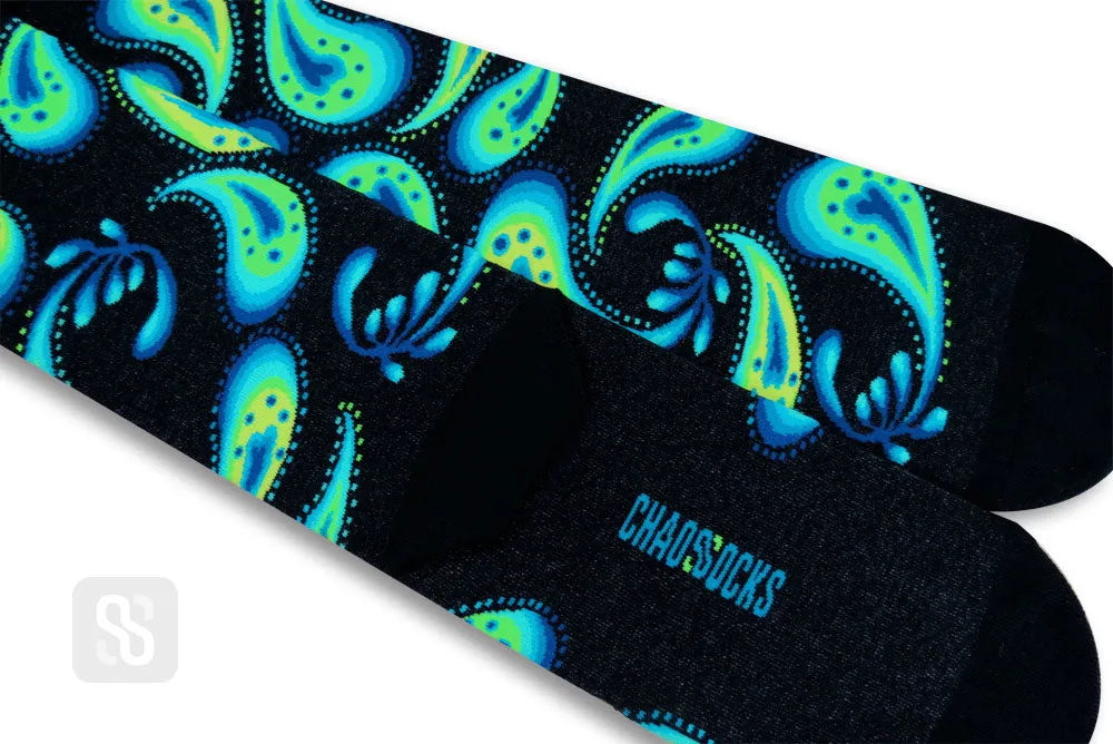 Chaossocks - Paisley - Kiwi Black