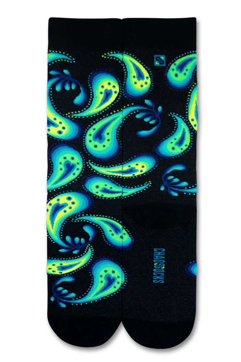 Chaossocks - Paisley - Kiwi Black