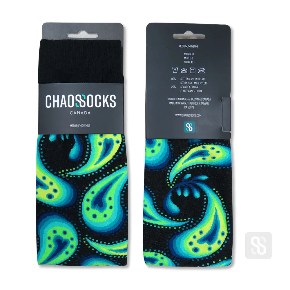 Chaossocks - Paisley - Kiwi Black