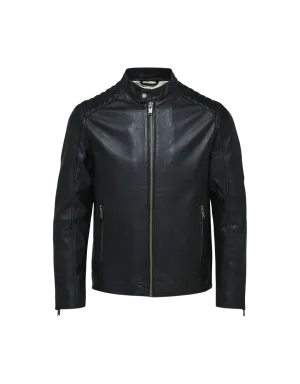 Chaqueta de Piel Iconic Racer Black