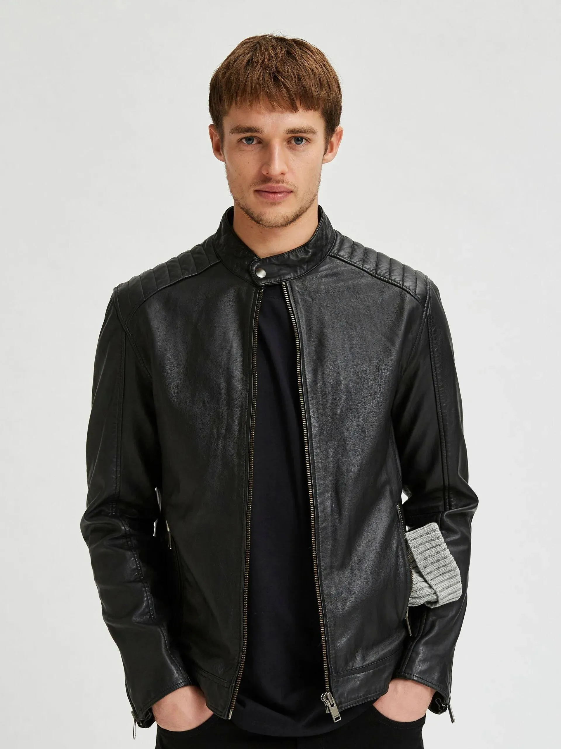 Chaqueta de Piel Iconic Racer Black