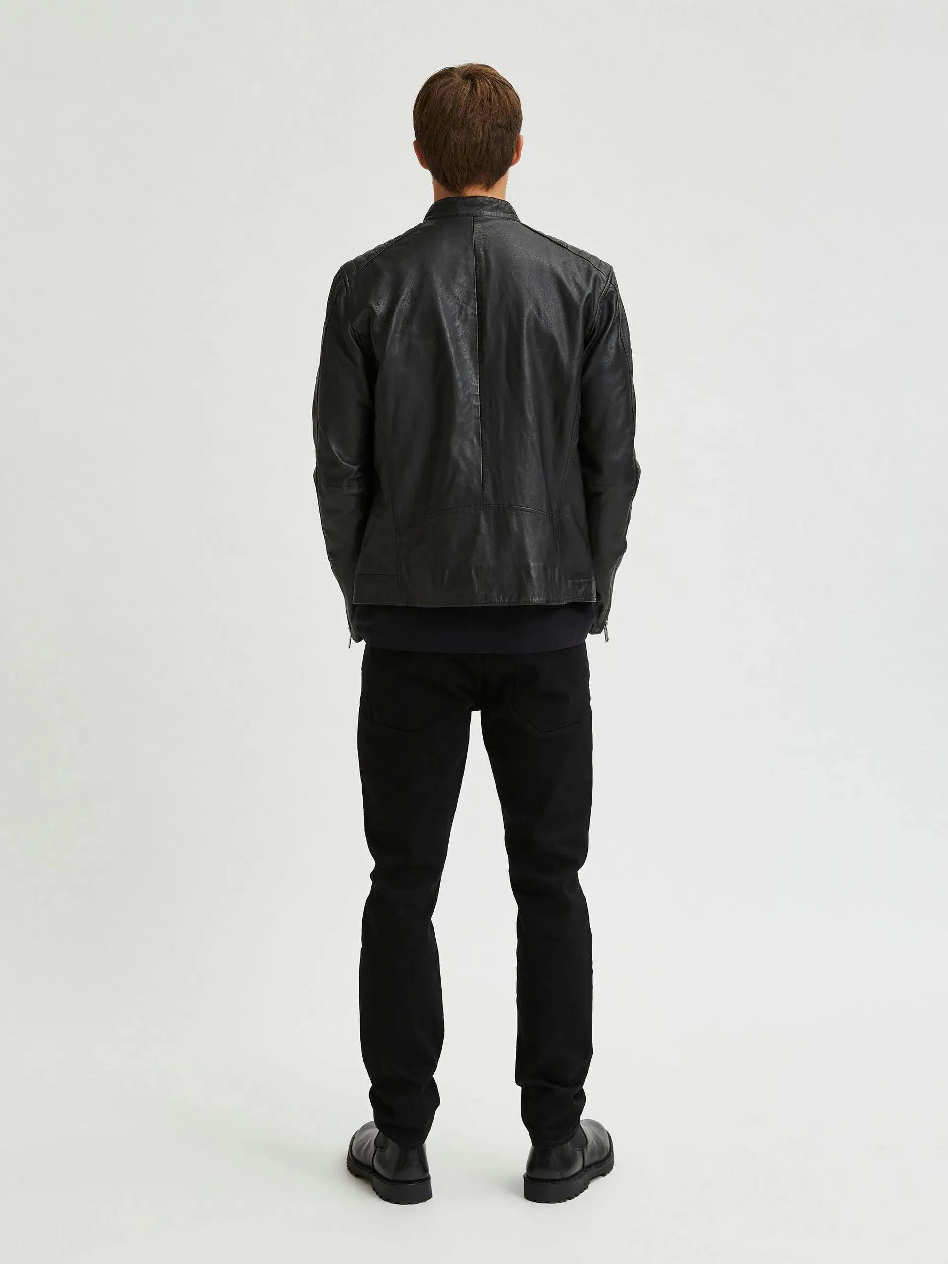 Chaqueta de Piel Iconic Racer Black