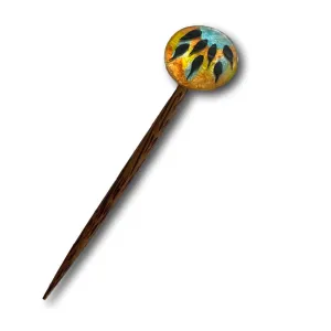 Checkered Wood Colorful Shawl Pin