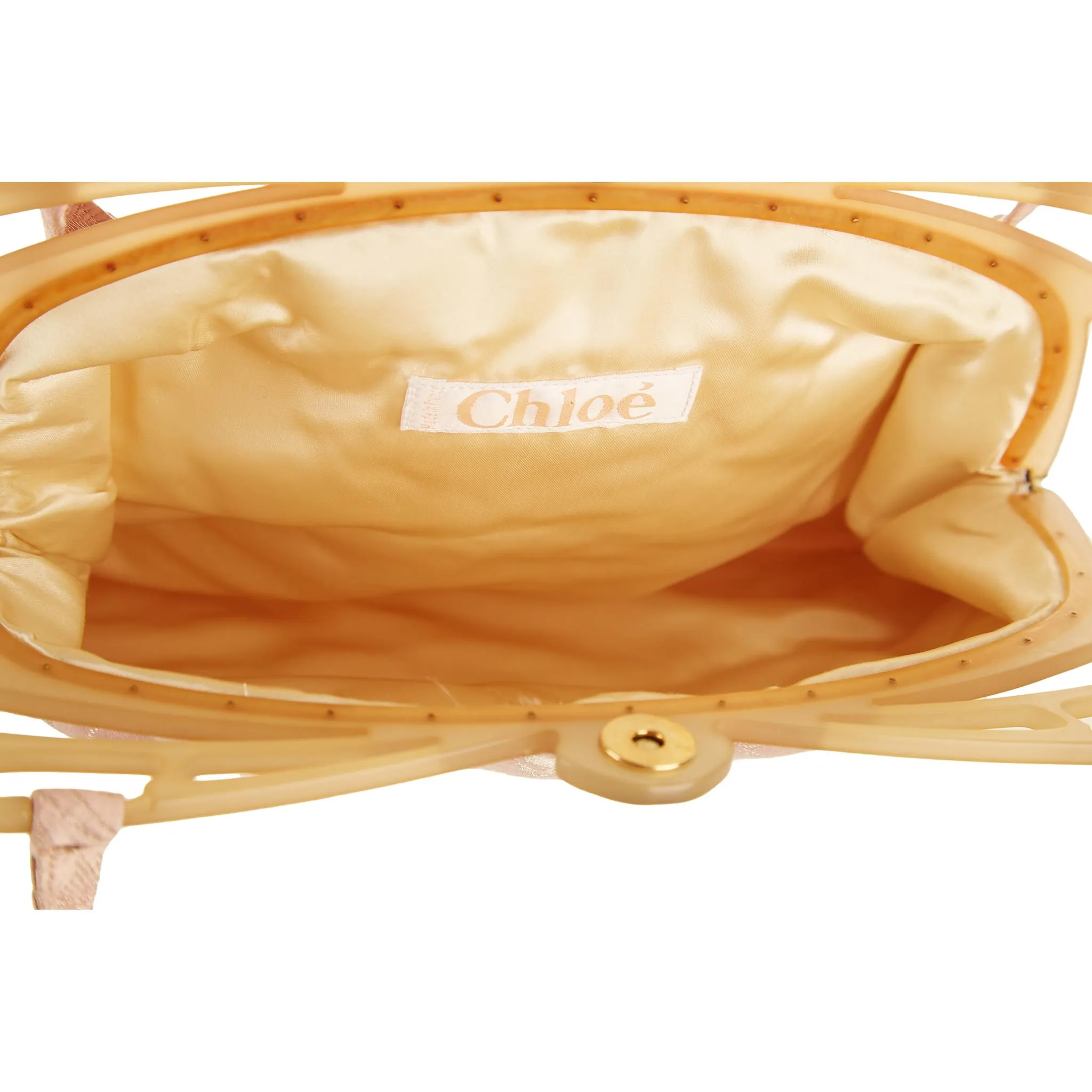 Chloe Baby Pink Embroidered Butterfly Shoulder Bag