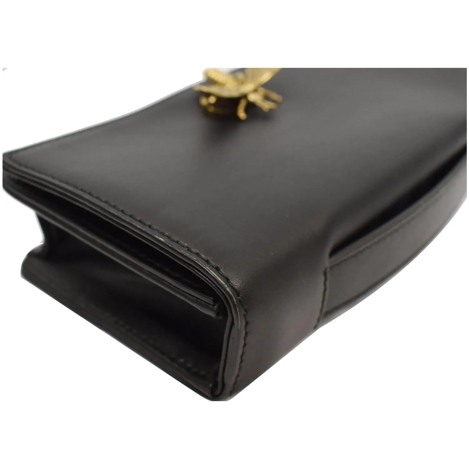 CHRISTIAN DIOR Bee Leather Pouch Clutch Bag Black - 20% OFF