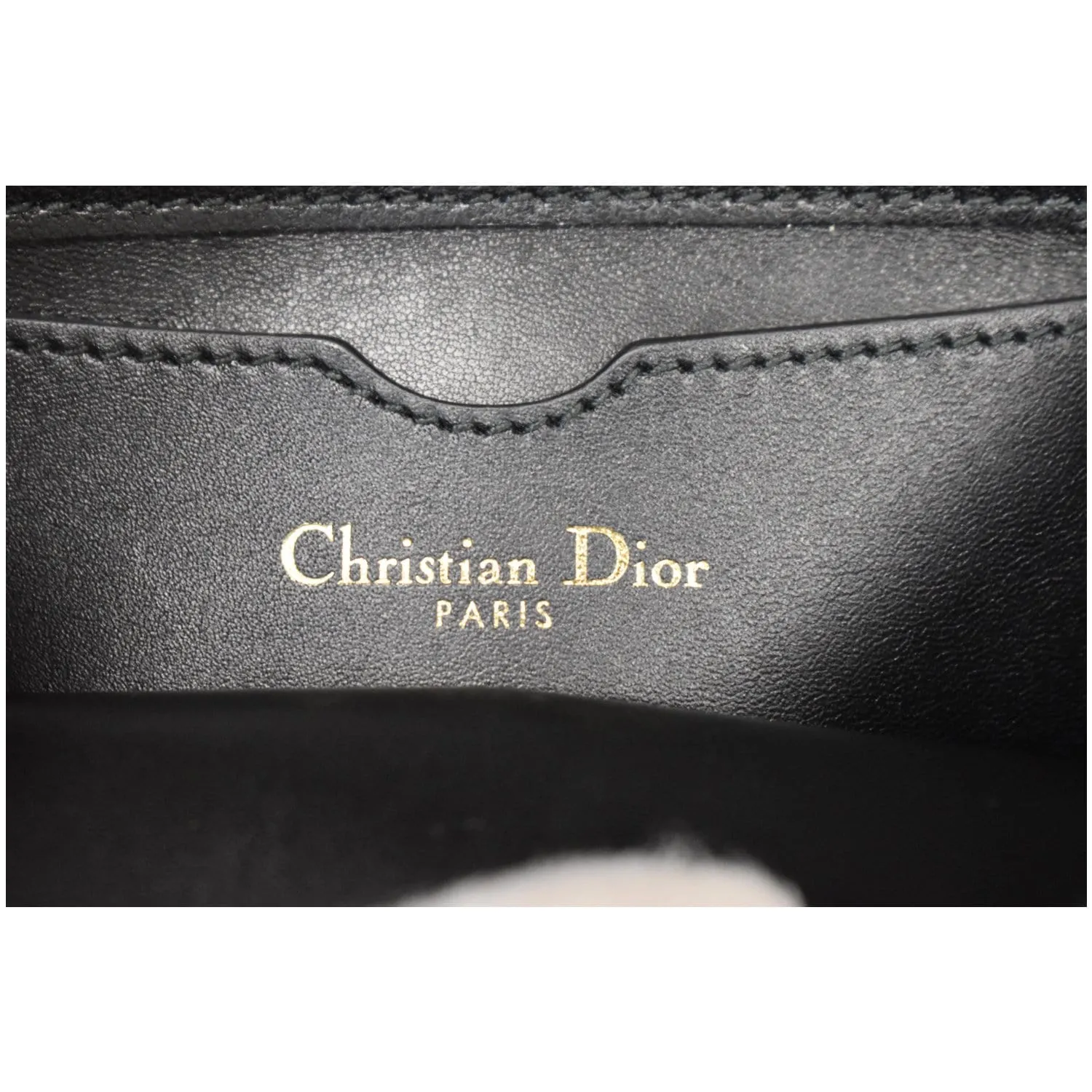 CHRISTIAN DIOR Bee Leather Pouch Clutch Bag Black - 20% OFF