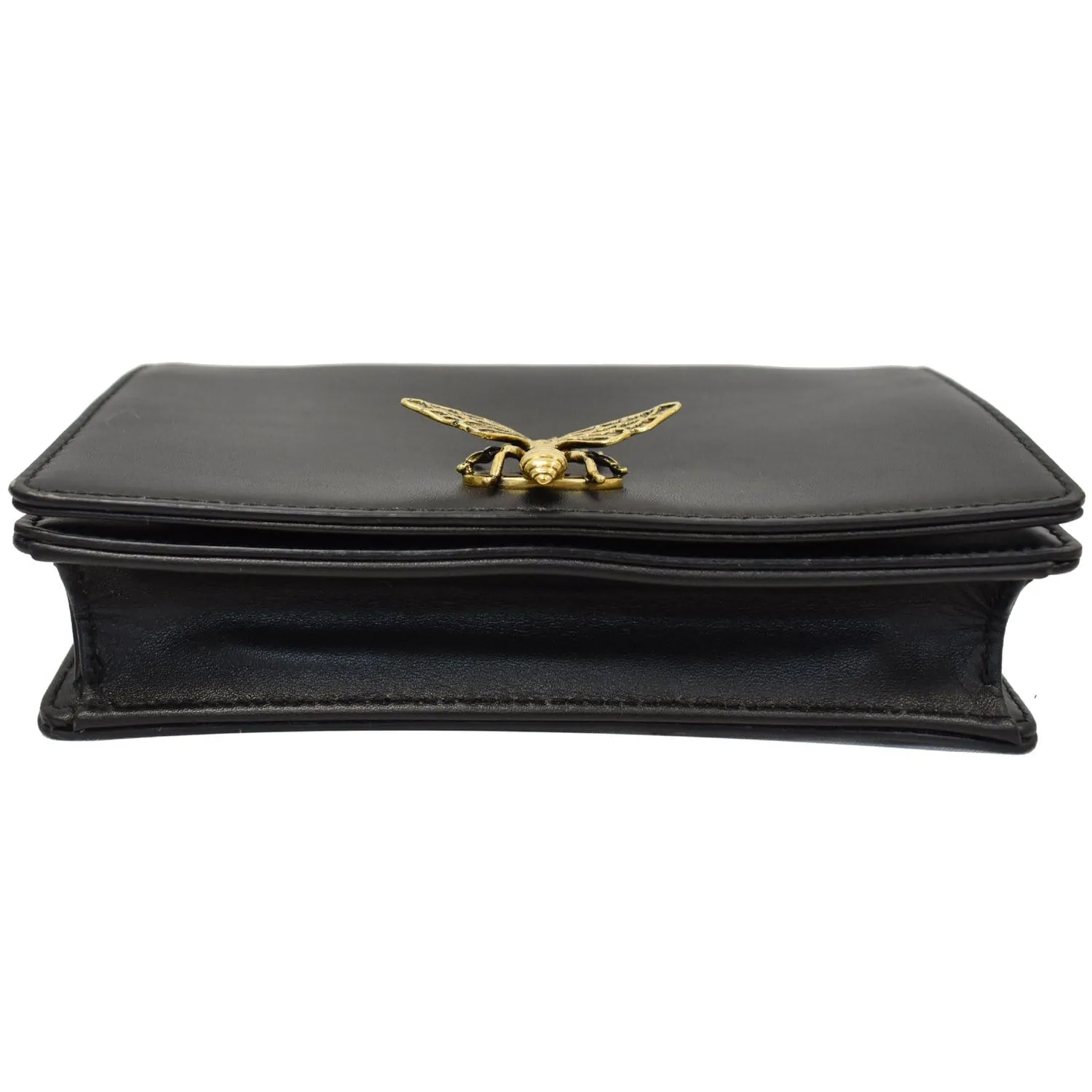 CHRISTIAN DIOR Bee Leather Pouch Clutch Bag Black - 20% OFF