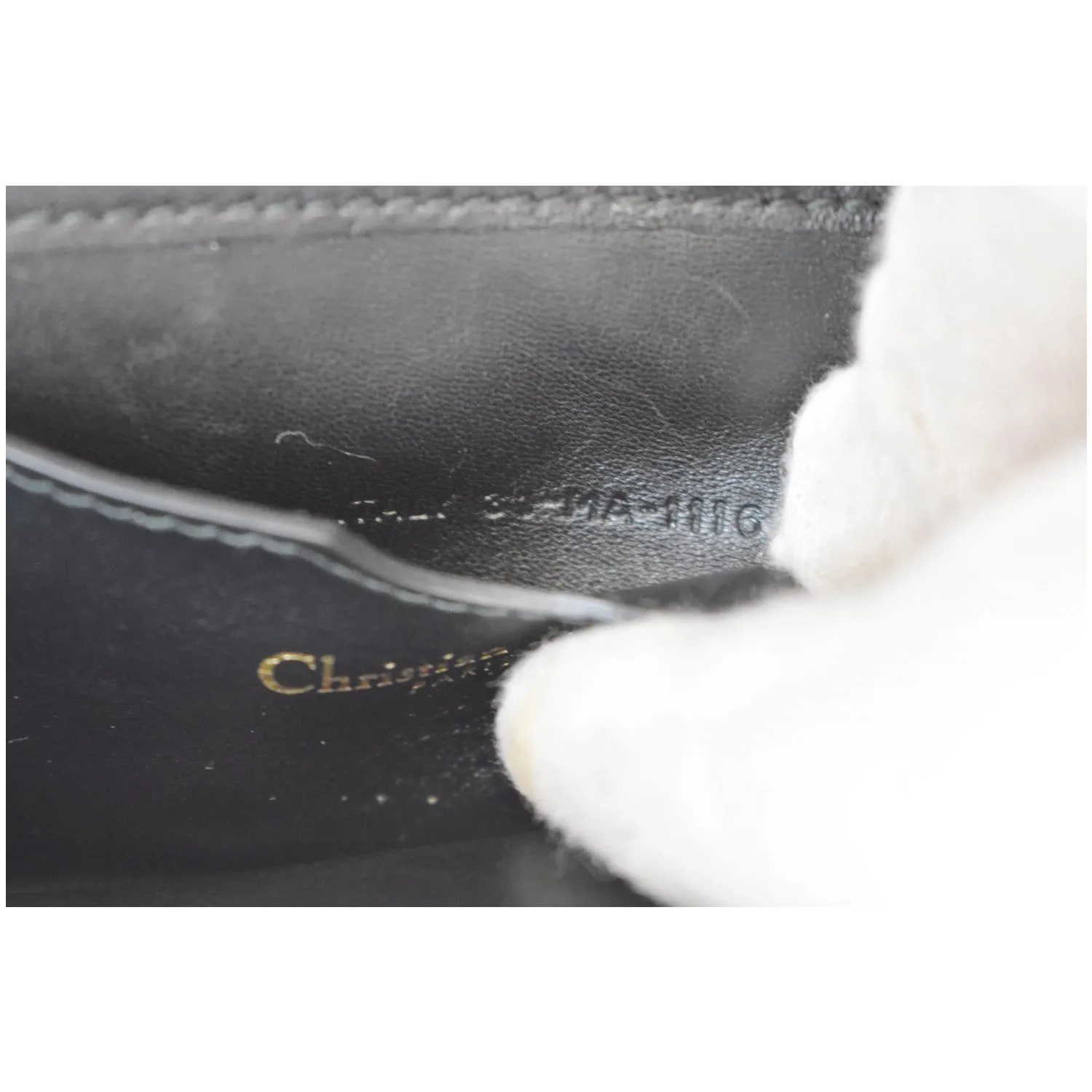 CHRISTIAN DIOR Bee Leather Pouch Clutch Bag Black - 20% OFF