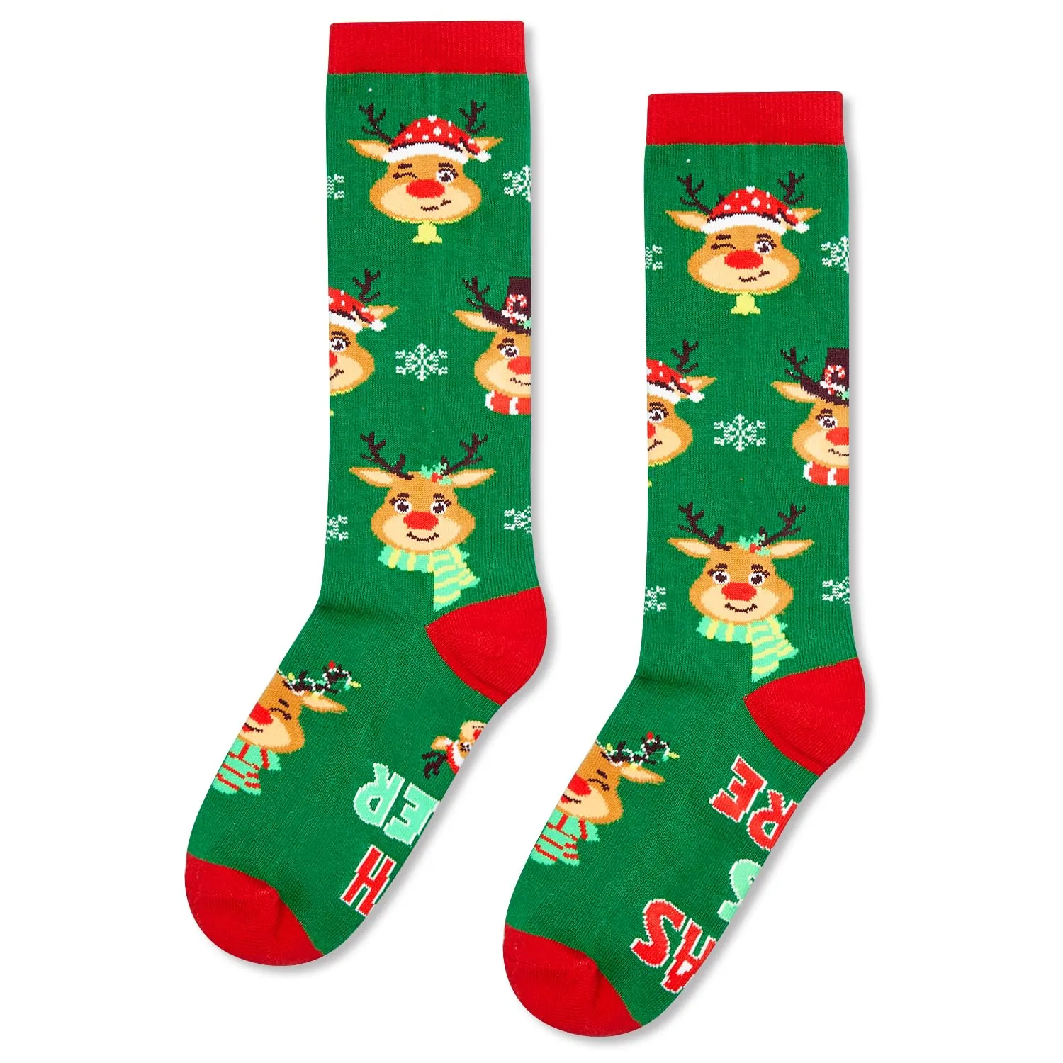 Christmas Gifts Stocking Socks for Kids - Knee High Deer Socks Reindeer Stockings for Boys Girls 10-12 Years Old