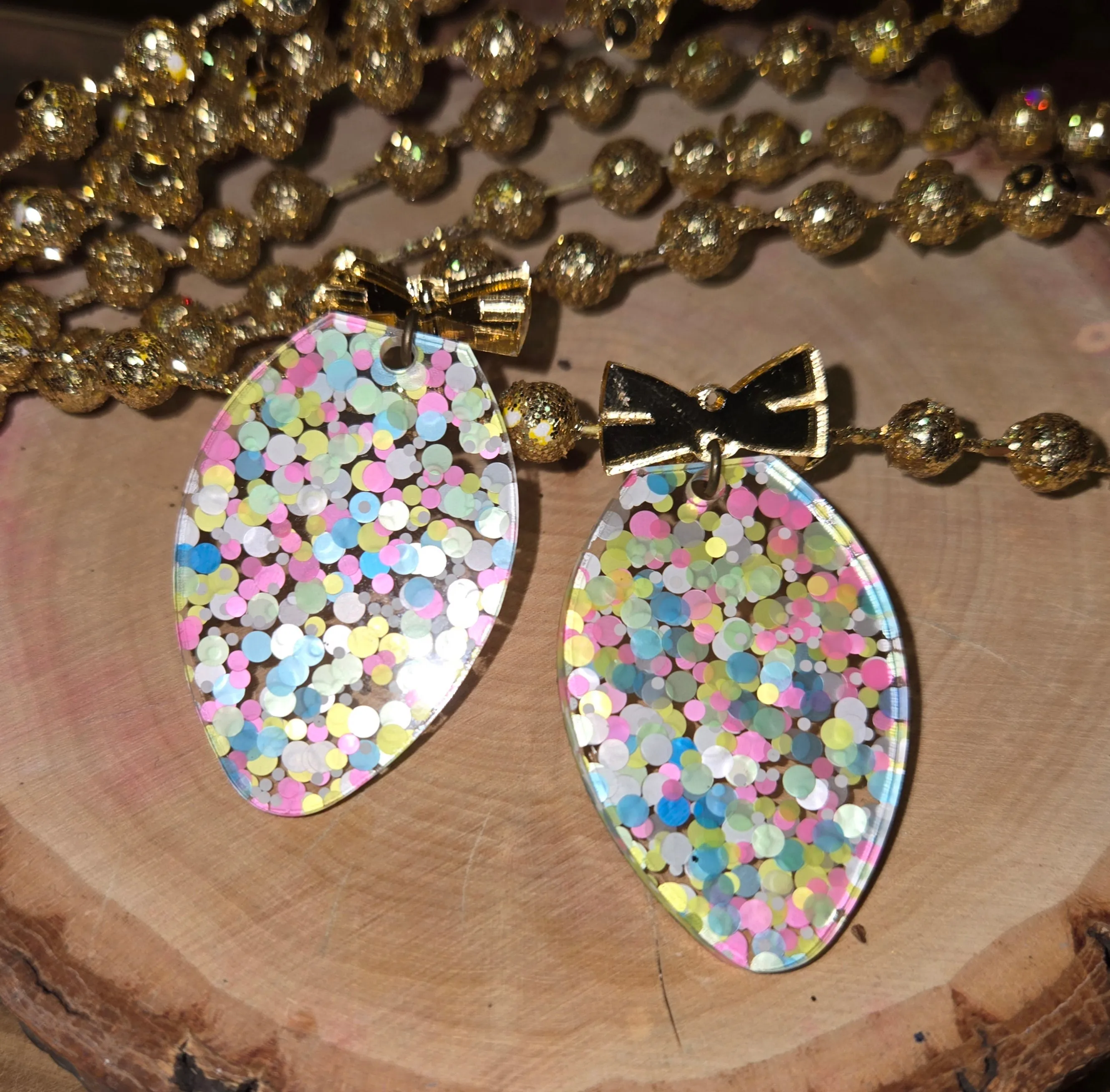 Christmas Light Bulb Earrings - Bright Dots