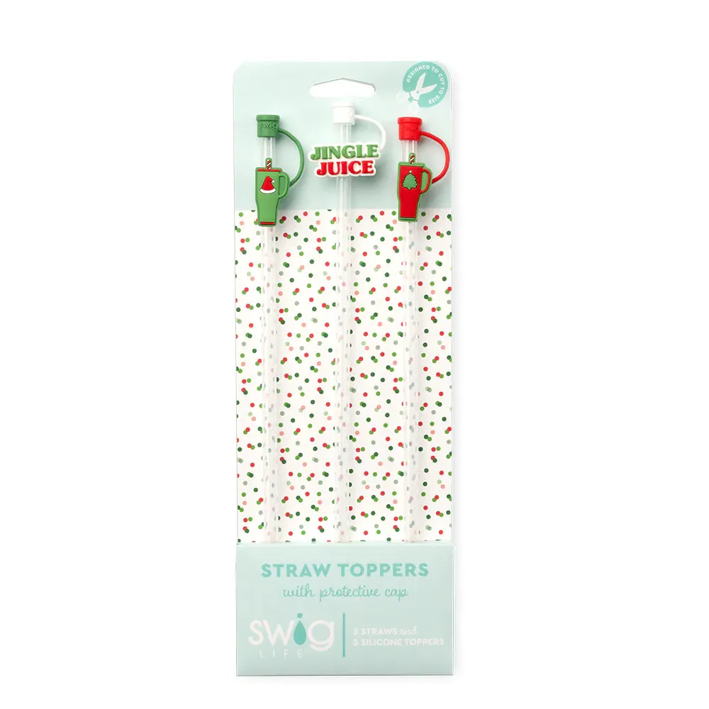 Christmas Straw Topper Set