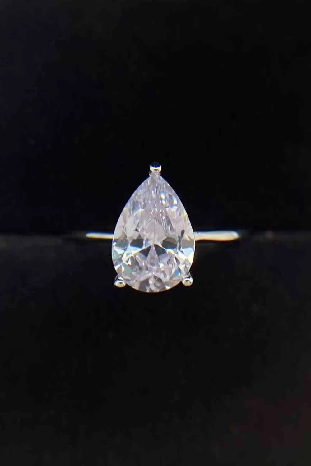 Classic Teardrop 2 Carat Moissanite Ring