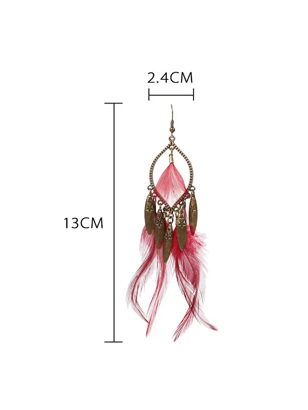 Clothes Pattern Feather Earrings