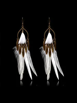 Clothes Pattern Feather Earrings