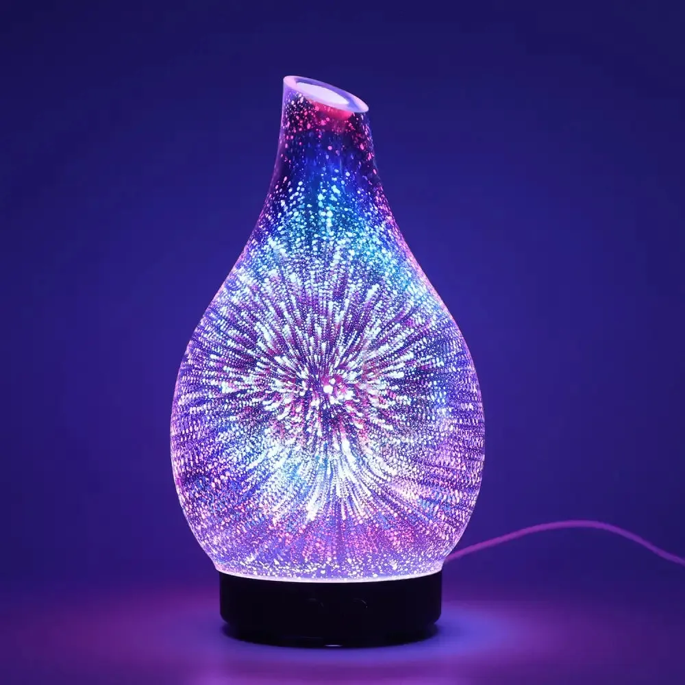 Colorful 3D Firework Essential Oil Aroma Diffuser Lamp with LED