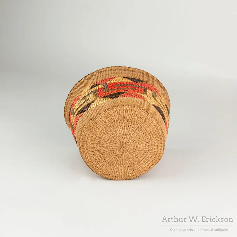 Colorful C. 1910 Tlingit Basket