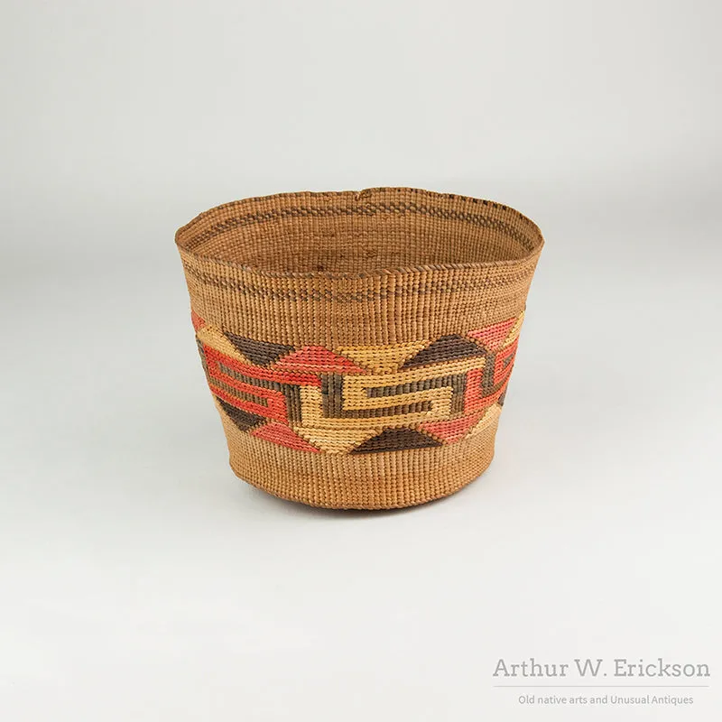 Colorful C. 1910 Tlingit Basket