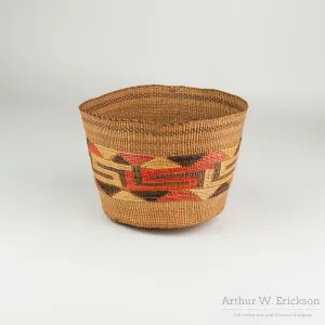 Colorful C. 1910 Tlingit Basket