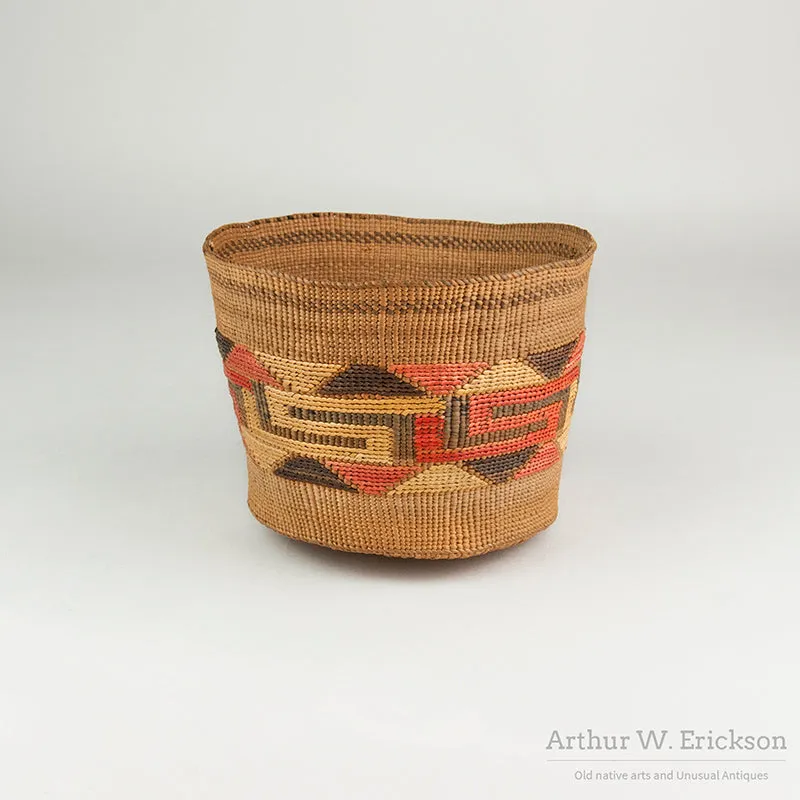 Colorful C. 1910 Tlingit Basket