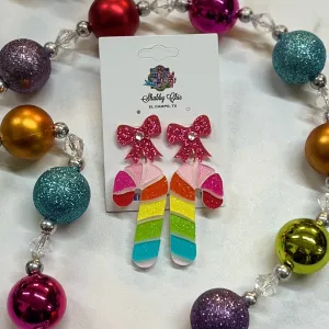 Colorful Candy Cane Earrings