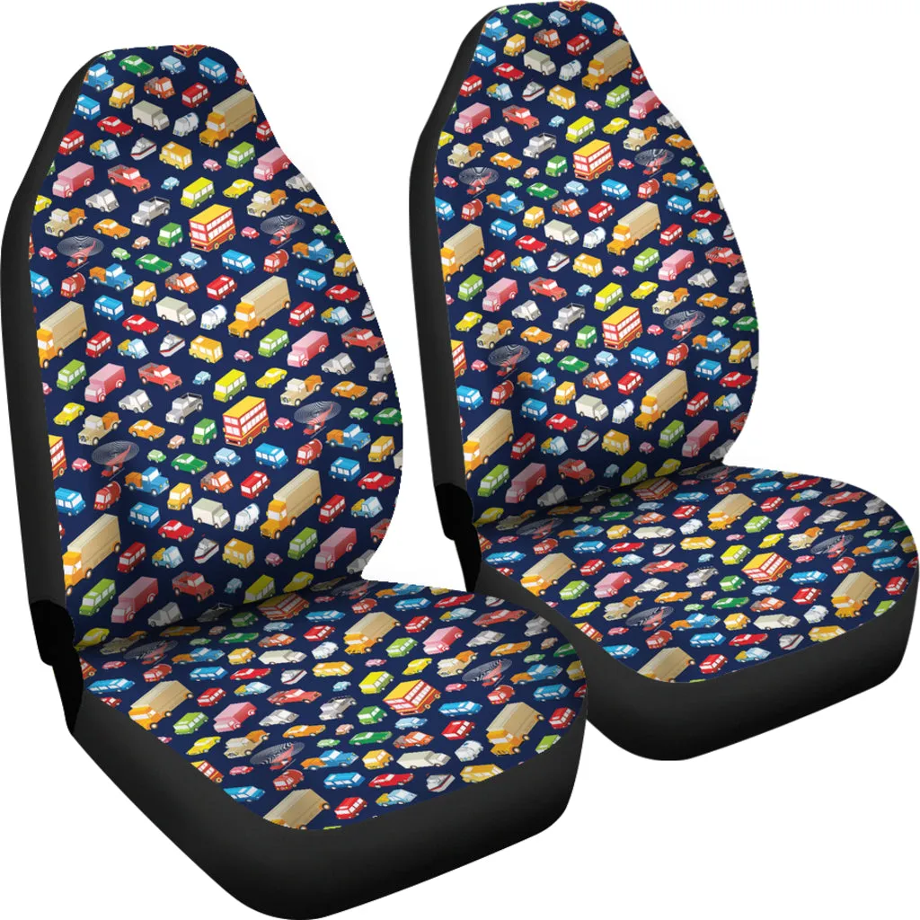Colorful Cars and Trucks Pattern Car Seat Covers