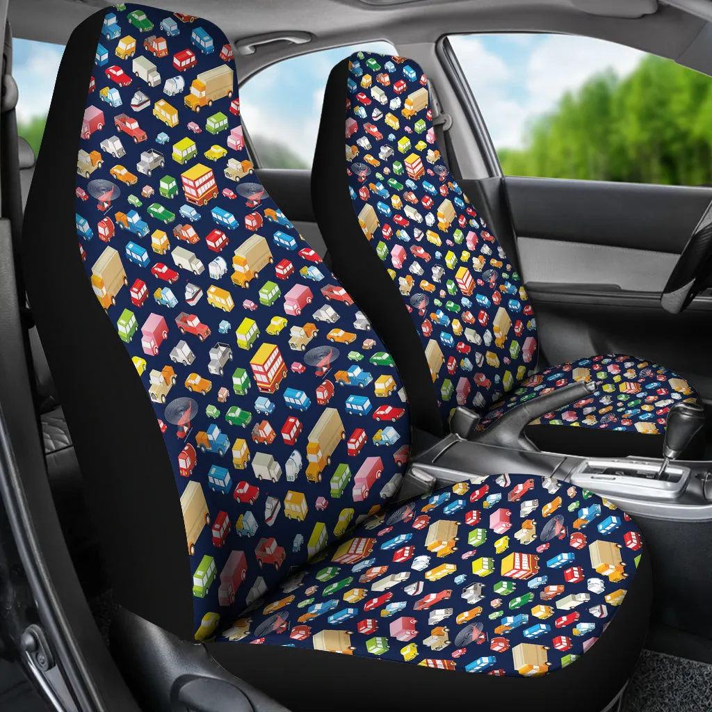 Colorful Cars and Trucks Pattern Car Seat Covers
