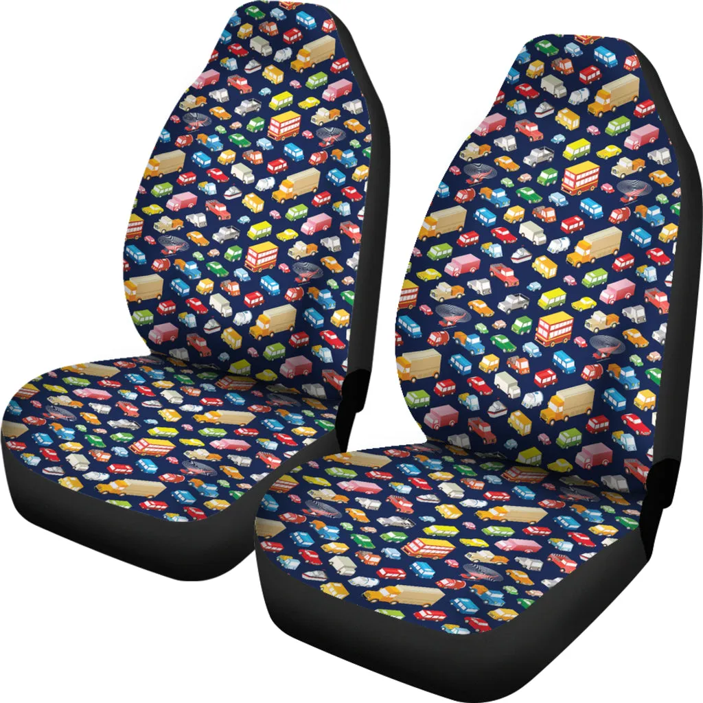 Colorful Cars and Trucks Pattern Car Seat Covers