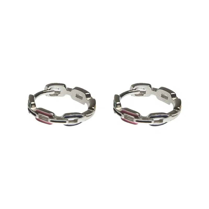 Colorful Chain Hoop Earrings