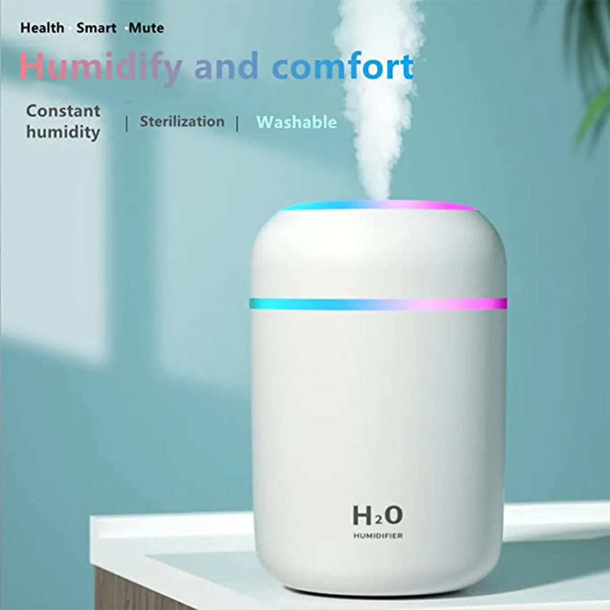 Colorful Cool Mini Cute Humidifier USB 300ml Portable with 7 Colors 2 Fog Mode Ultra Quiet Suitable, Custom Fit For Your Cars