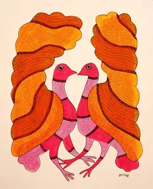 Colorful Dance - Gond Tribal Painting