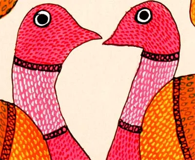 Colorful Dance - Gond Tribal Painting