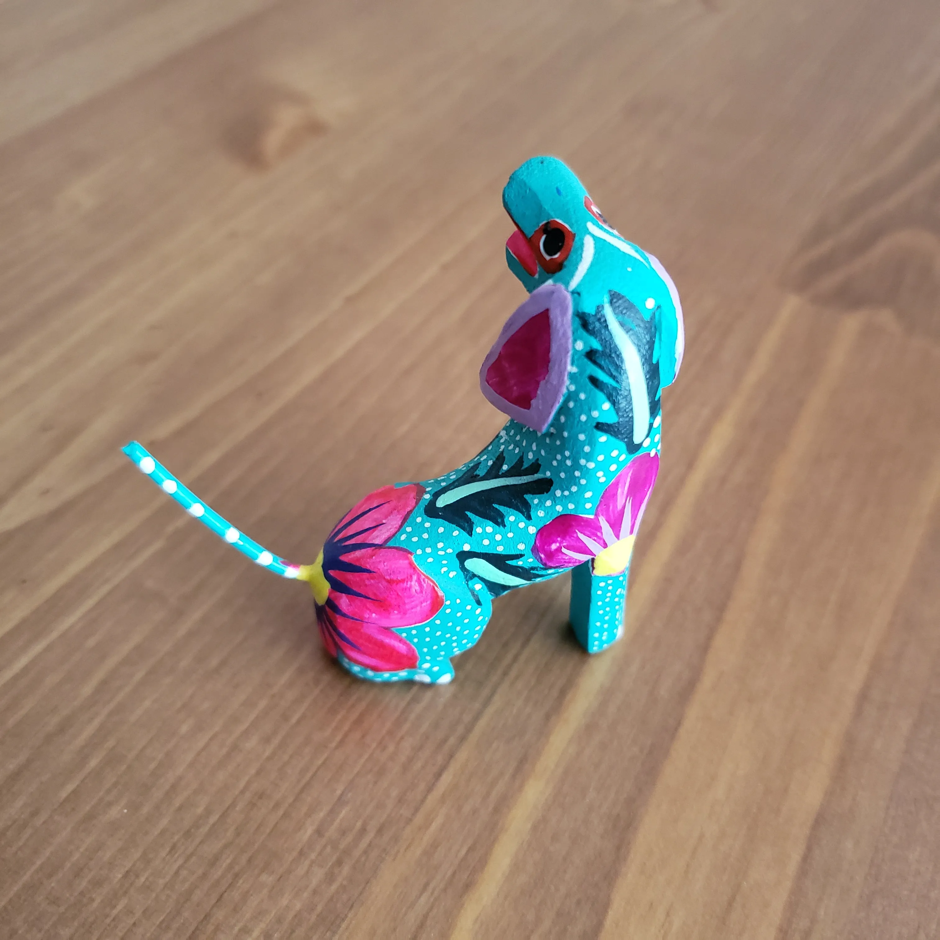 Colorful Dog Mini Alebrije Oaxacan Wood Carving Mexican Hand Painted