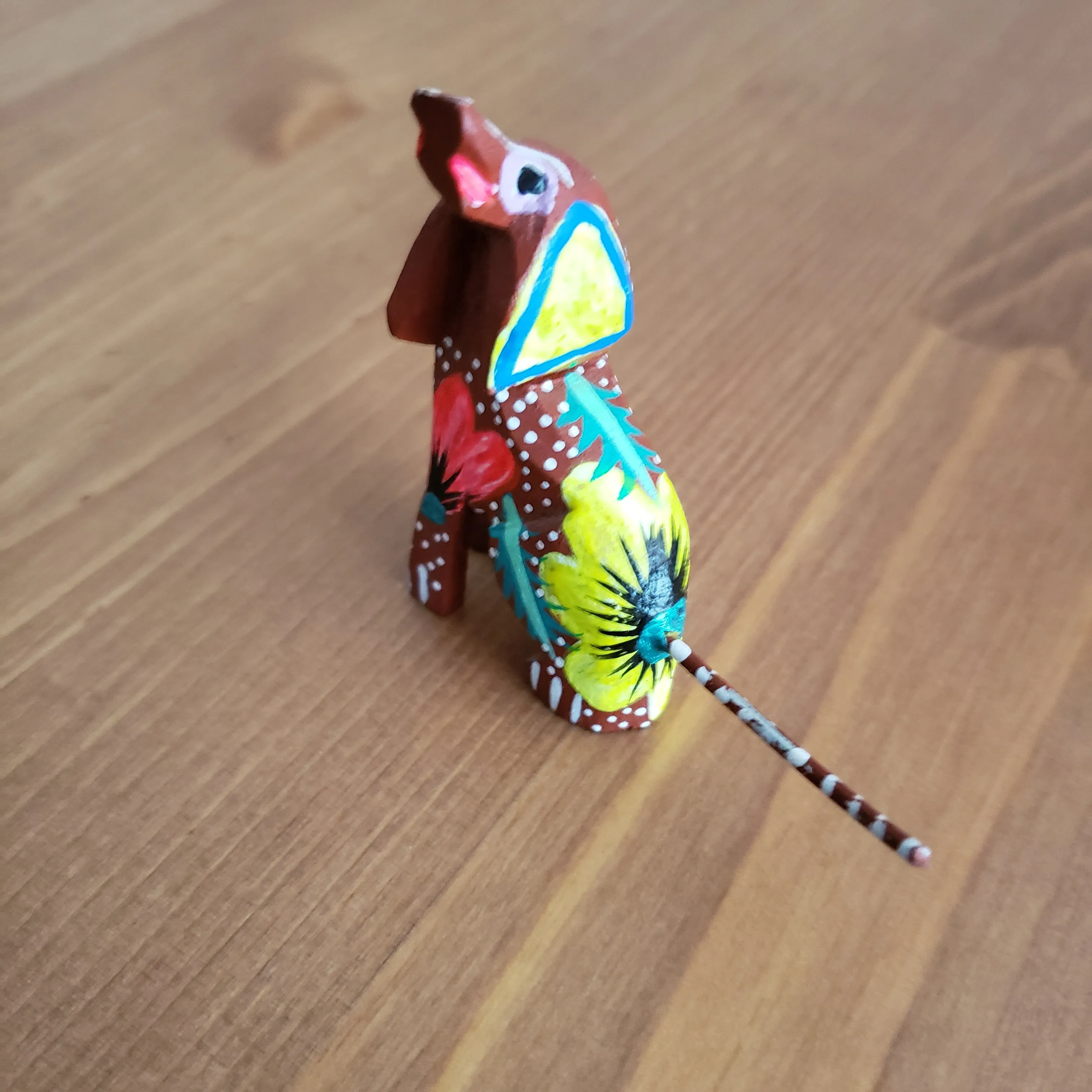 Colorful Dog Mini Alebrije Oaxacan Wood Carving Mexican Hand Painted