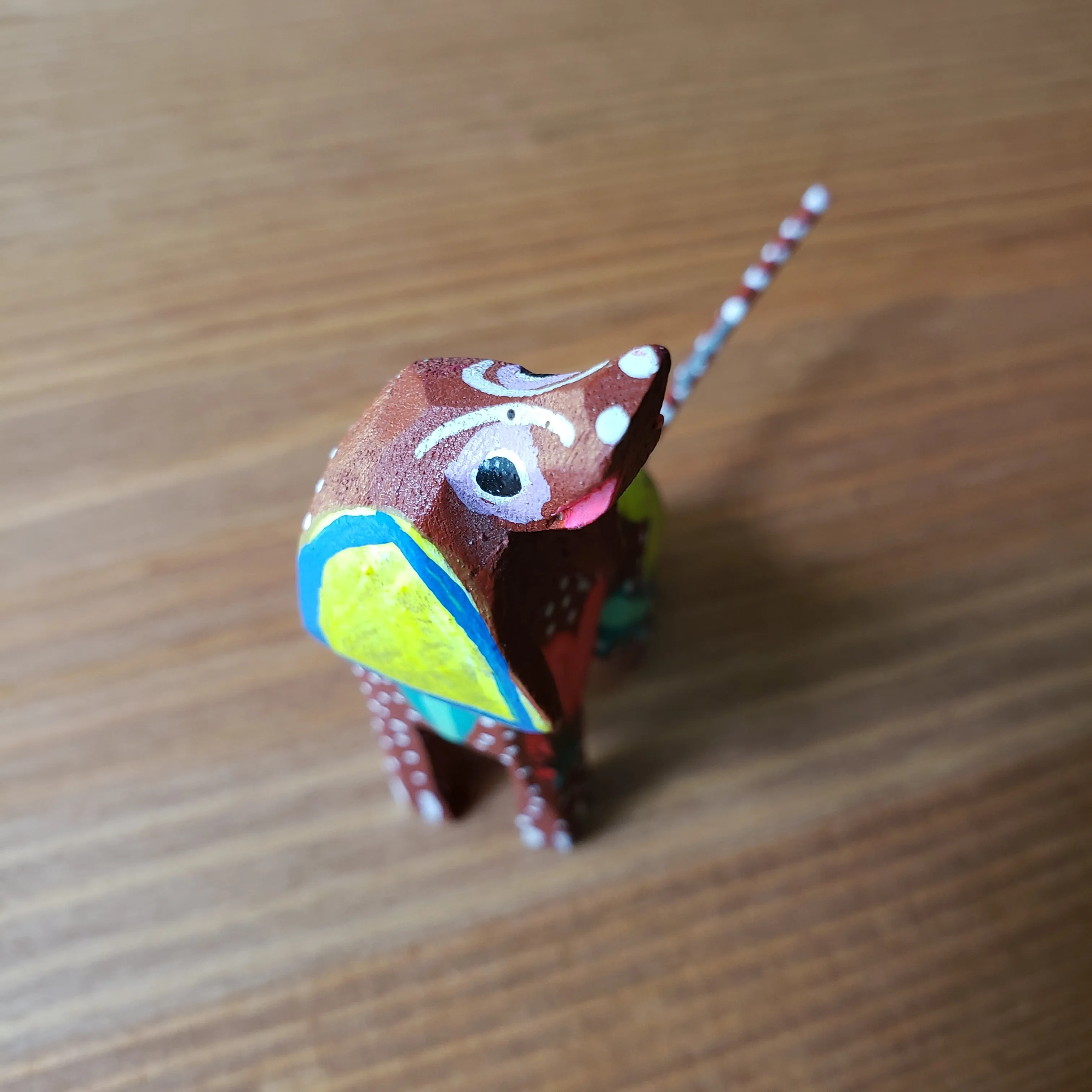 Colorful Dog Mini Alebrije Oaxacan Wood Carving Mexican Hand Painted