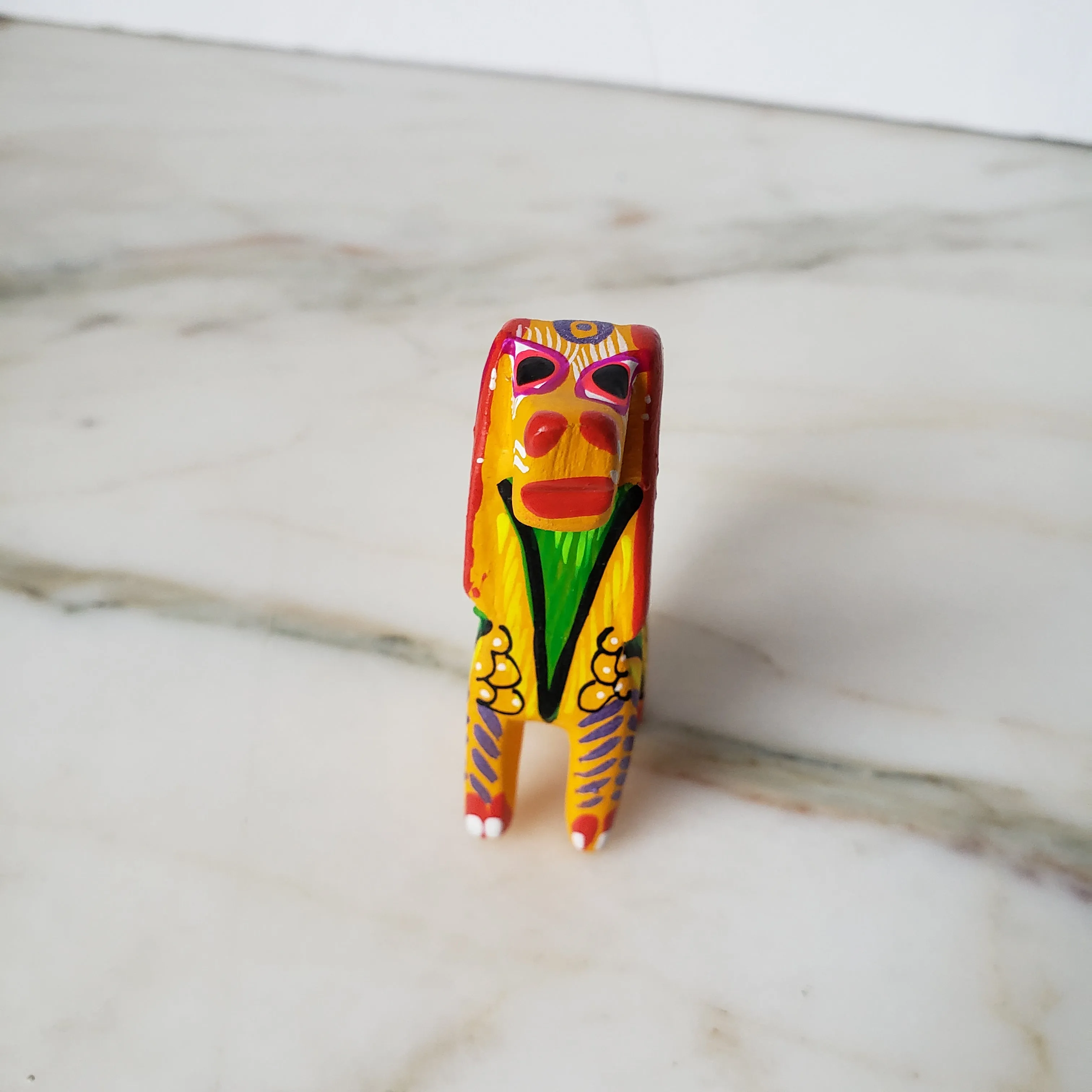 Colorful Dog Mini Alebrije Oaxacan Wood Carving Mexican Hand Painted