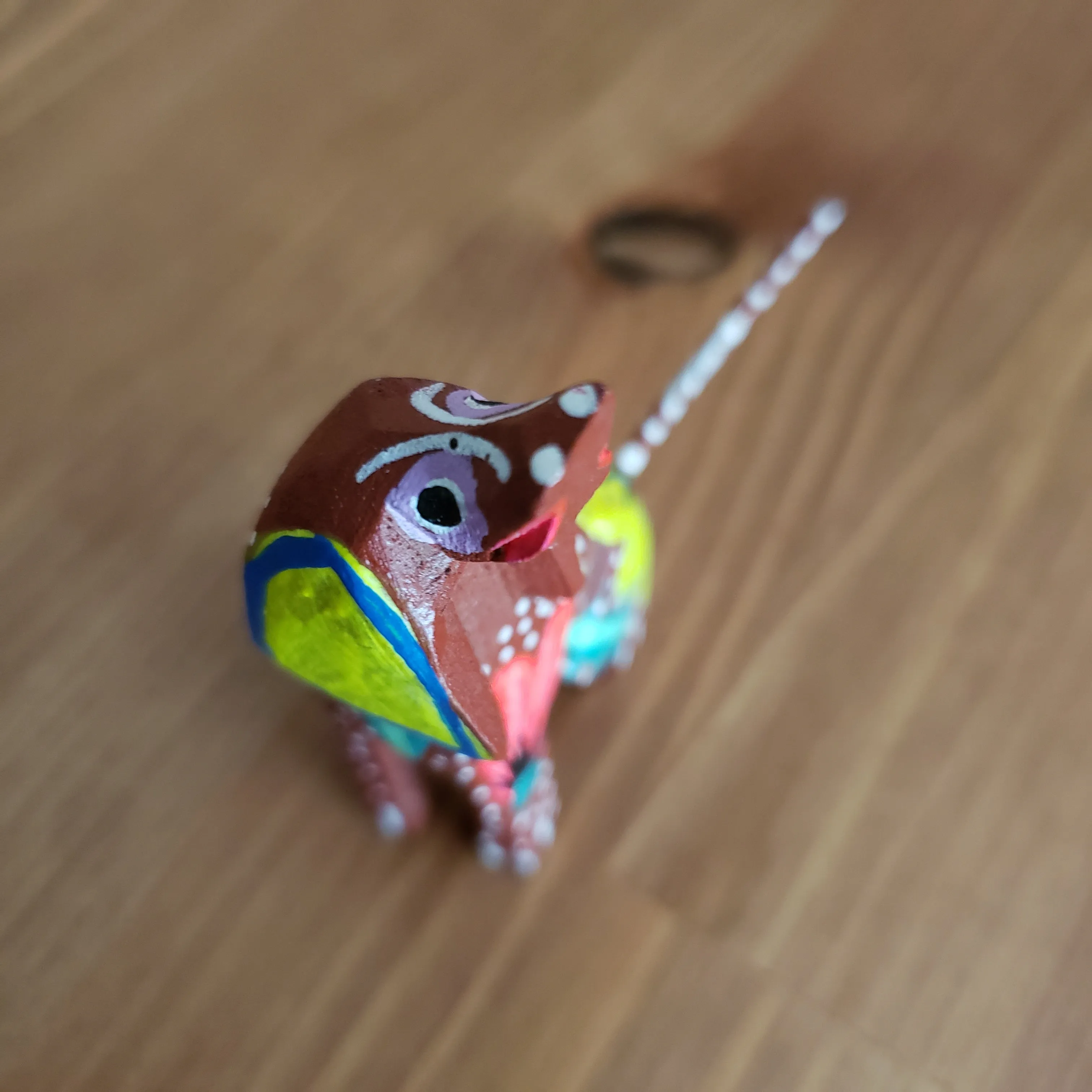 Colorful Dog Mini Alebrije Oaxacan Wood Carving Mexican Hand Painted
