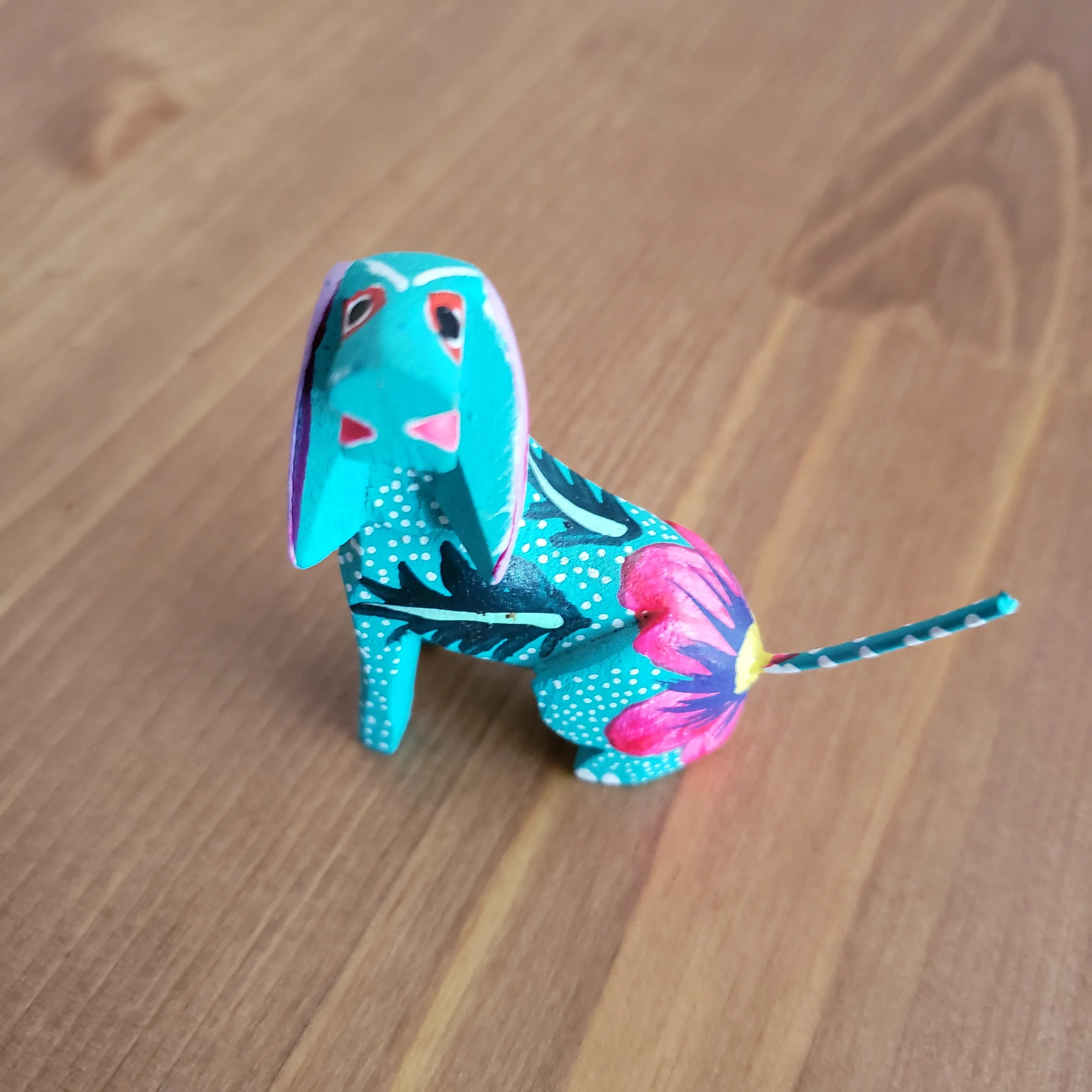 Colorful Dog Mini Alebrije Oaxacan Wood Carving Mexican Hand Painted